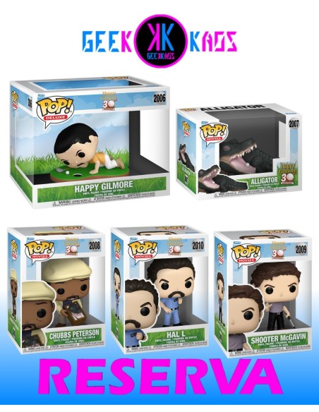 5-PACK - FUNKO POP! - HAPPY GILMORE 30th ANNIVERSARY - HAPPY 2006, ALLIGATOR 2007, CHUBBS 2008, HAL 2009, SHOOTER 2010