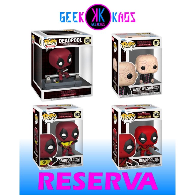 4-PACK - FUNKO POP! DEADPOOL - DEADPOOL 1580, WADE WILSON 1581, DEADPOOL 1583, DEADPOOL 1584