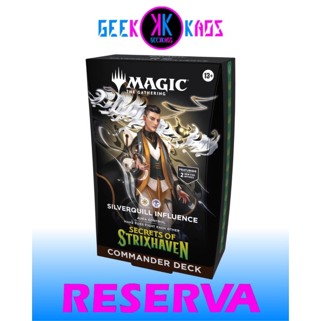 MAGIC: THE GATHERING - SECRETS OF STRIXHAVEN - SILVERQUILL INFLUENCE COMMANDER DECK - INGLES