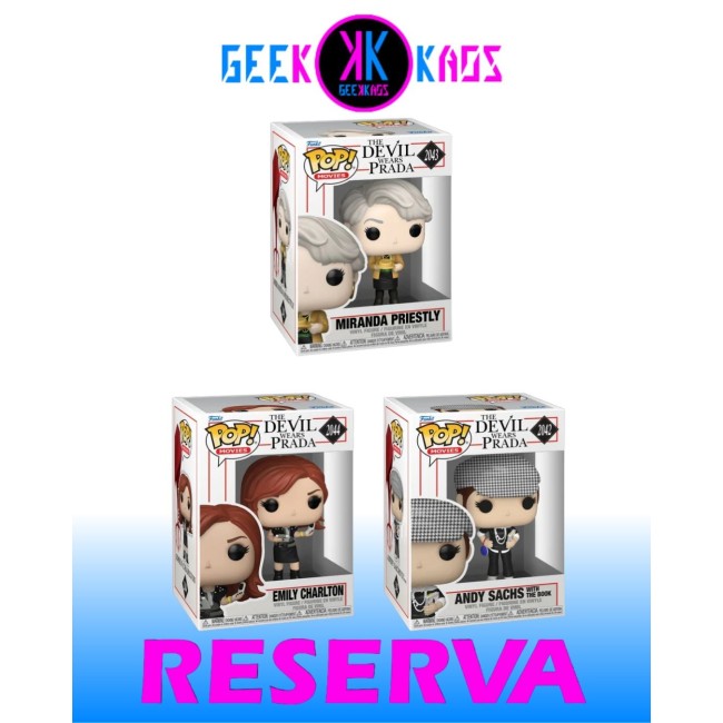 3-PACK - FUNKO POP! - THE DEVIL WEARS PRADA - ANDY SACHS WITH THE BOOK 2042, MIRANDA PRIESTLY 2043, EMILY CHARLTON 2044