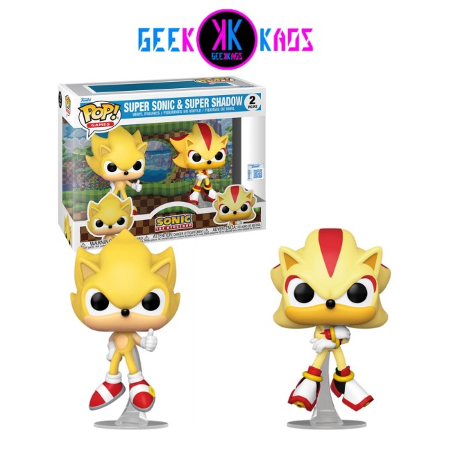 FUNKO POP! - SONIC THE HEDGEHOG - SUPER SONIC & SUPER SHADOW 2-PACK (SE) (FLOCKED)