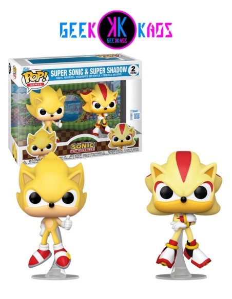 FUNKO POP! - SONIC THE HEDGEHOG - SUPER SONIC & SUPER SHADOW 2-PACK (SE) (FLOCKED)