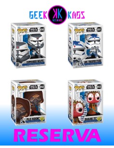 4-PACK - FUNKO POP! - STAR WARS - ARC TROOPER FVES 851, COMMANDER WOLFFE 850, PLO KOON 852, SHAAK TI 853