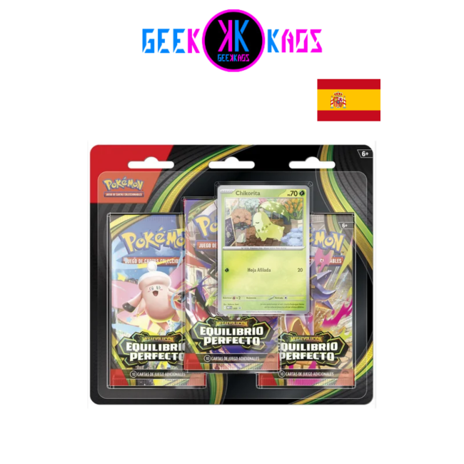 POKEMON TCG - BLISTER EQUILIBRIO PERFECTO  (3 SOBRES) - CHIKORITA - ESPAÑOL