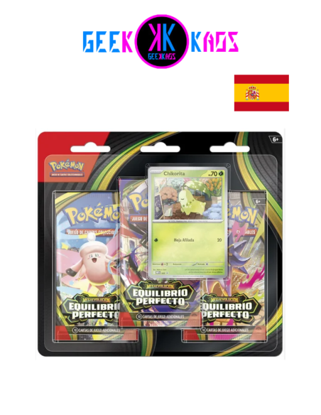 POKEMON TCG - BLISTER EQUILIBRIO PERFECTO  (3 SOBRES) - CHIKORITA - ESPAÑOL