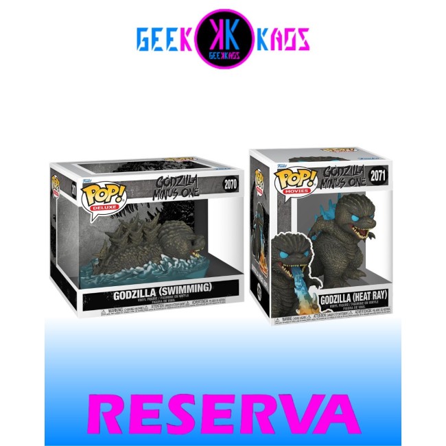 2-PACK - FUNKO POP! GODZILLA MINUS ONE - GODZILLA (SWIMMING) 2070, GODZILLA (HEAT RAY) 2071