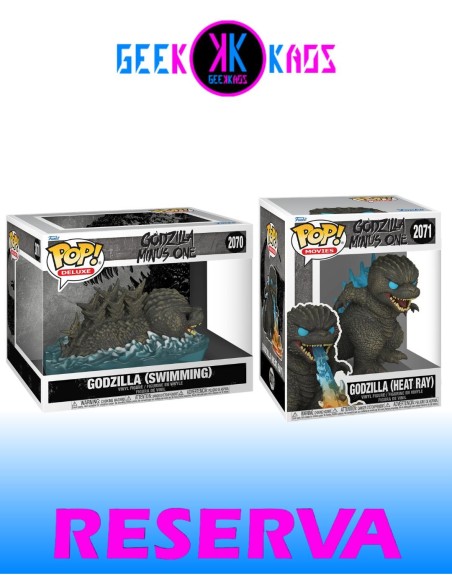 2-PACK - FUNKO POP! GODZILLA MINUS ONE - GODZILLA (SWIMMING) 2070, GODZILLA (HEAT RAY) 2071