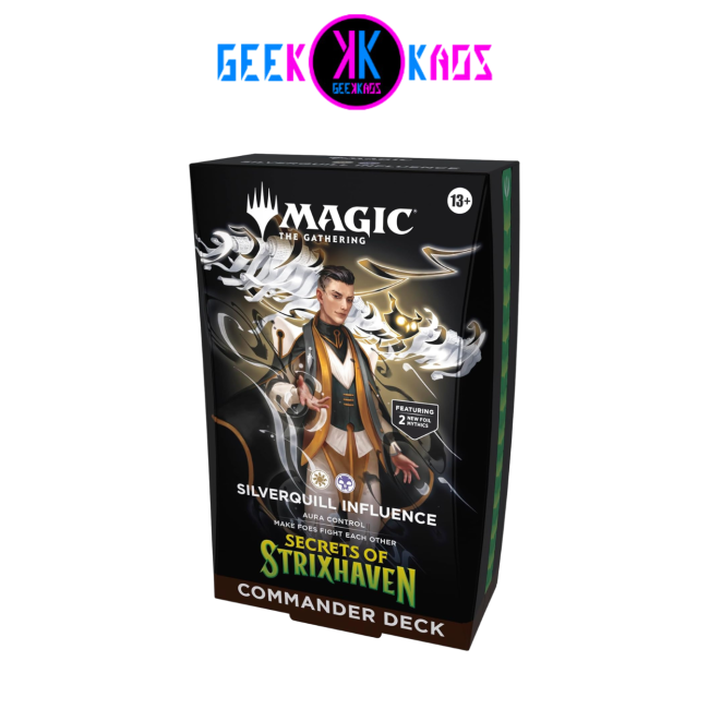 MAGIC: THE GATHERING - SECRETS OF STRIXHAVEN - SILVERQUILL INFLUENCE COMMANDER DECK - INGLES