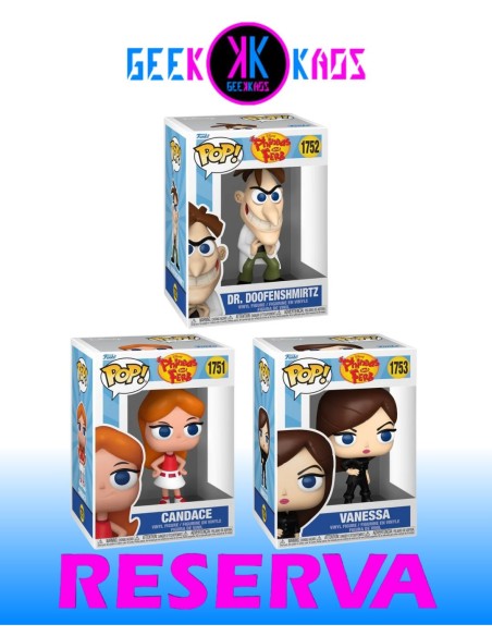 3-PACK - FUNKO POP! PHINEAS AND FERB - CANDACE 1751, DR. DOOFENSHMIRTZ 1752, VANESSA 1753