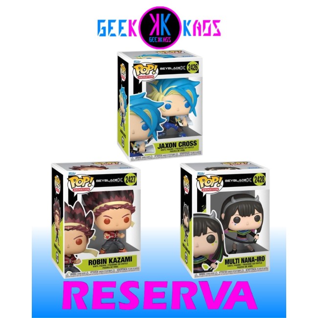3-PACK - FUNKO POP! - BAYBLADE X - JAXON CROSS 2426, ROBIN KAZAMI 2427, MULTI NANA-IRO 2428