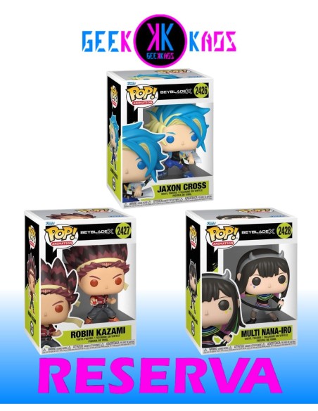 3-PACK - FUNKO POP! - BAYBLADE X - JAXON CROSS 2426, ROBIN KAZAMI 2427, MULTI NANA-IRO 2428