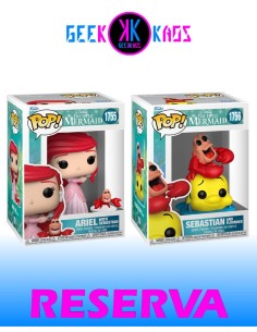 2-PACK - FUNKO POP! THE LITTLE MERMAID - ARIEL WITH SEBASTIAN 1755, SEBASTIAN WITH FLOUNDER 1756