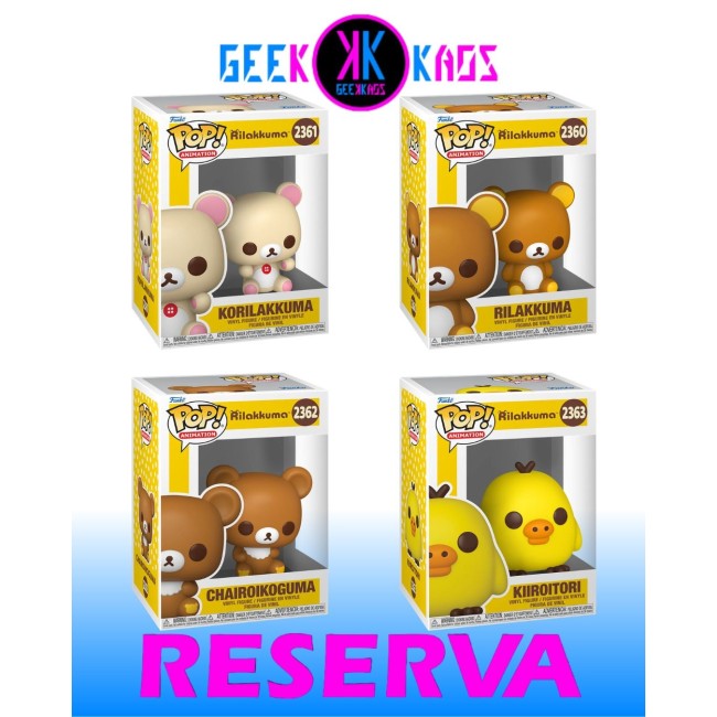 4-PACK - FUNKO POP! RILAKKUMA - RILAKKUMA 2360, KORILAKUMA 2361, CHAIROIKOGUMA 2362, KIIROITORI 2363
