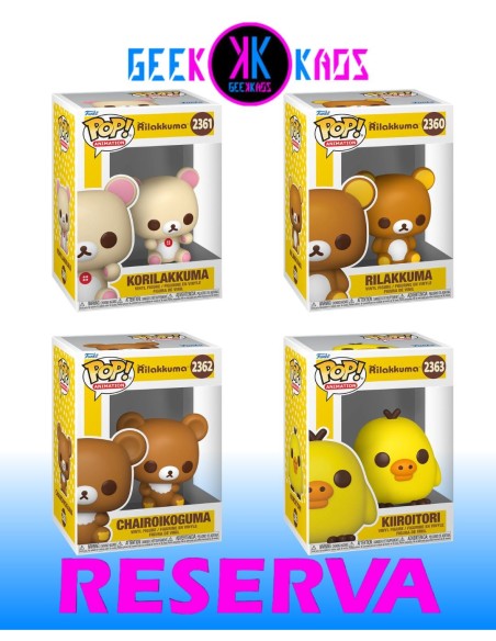 4-PACK - FUNKO POP! RILAKKUMA - RILAKKUMA 2360, KORILAKUMA 2361, CHAIROIKOGUMA 2362, KIIROITORI 2363