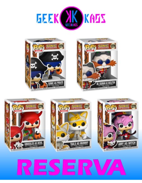 5-PACK - FUNKO POP! - SONIC THE HEDGEHOG - AMY 1275, KNUCKLES 1276, TAILS 1277, SONIC 1278, DR.EGGMAN 1279