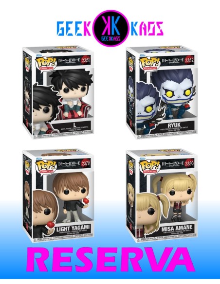 4-PACK - FUNKO POP! - DEATH NOTE - LIGHT YAGAMI 2379, MISA AMANE 2380, L 2381, RYUK 2382