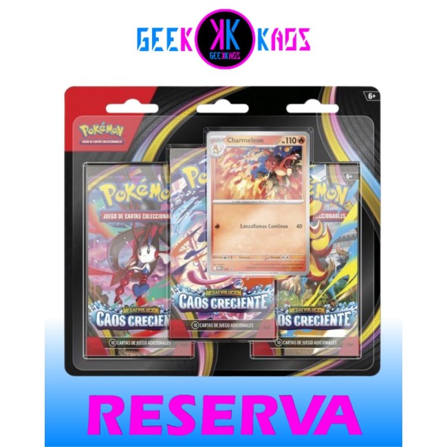 POKEMON TCG - BLISTER CAOS CRECIENTE  (3 SOBRES) - CHARMELEON - ESPAÑOL