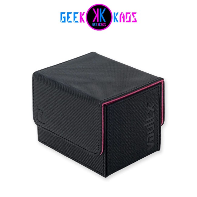 DECK BOX TCG - BLACK / ELECTRIC PINK - 100+ CARTAS - VAULT X
