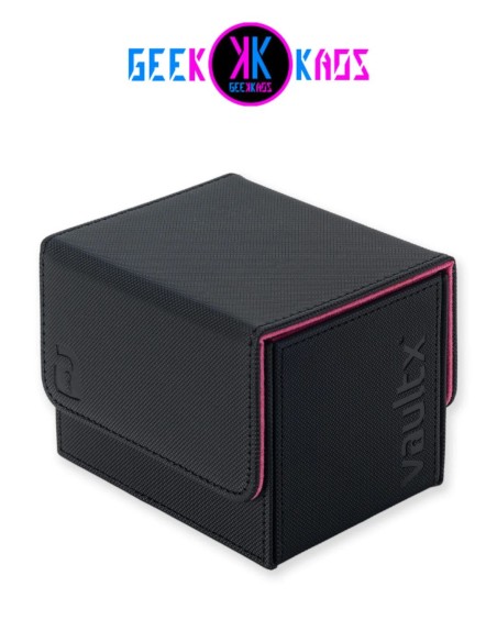 DECK BOX TCG - BLACK / ELECTRIC PINK - 100+ CARTAS - VAULT X
