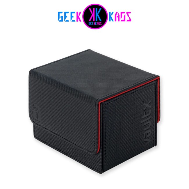 DECK BOX TCG - BLACK / ELECTRIC RED - 100+ CARTAS - VAULT X