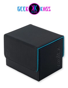 DECK BOX TCG - BLACK / ELECTRIC BLUE - 100+ CARTAS - VAULT X
