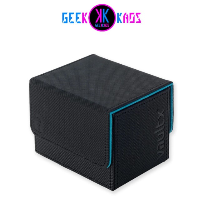 DECK BOX TCG - BLACK / ELECTRIC BLUE - 100+ CARTAS - VAULT X