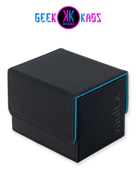 DECK BOX TCG - BLACK / ELECTRIC BLUE - 100+ CARTAS - VAULT X