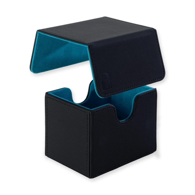 DECK BOX TCG - BLACK / ELECTRIC BLUE - 100+ CARTAS - VAULT X
