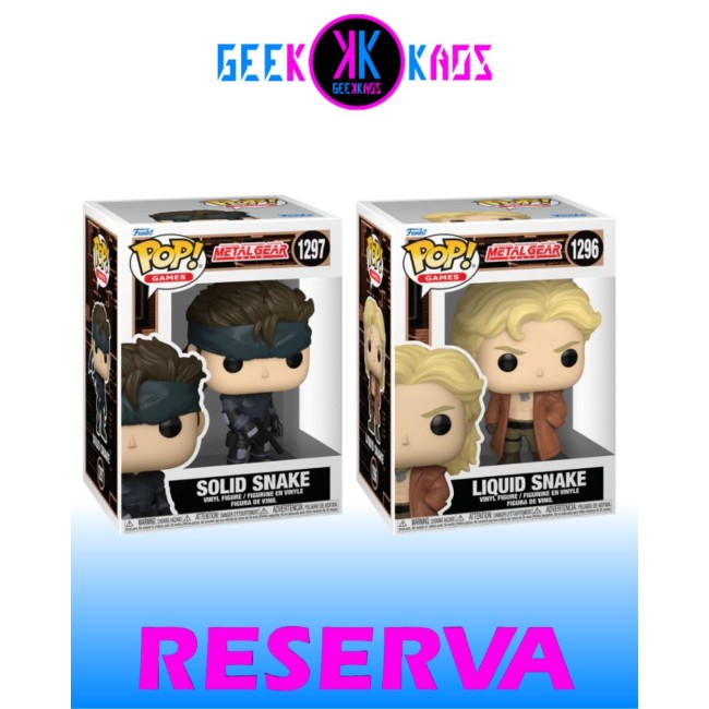 2-PACK - FUNKO POP! - METAL GEAR SOLID - LIQUID SNAKE 1296, SOLID SNAKE 1297