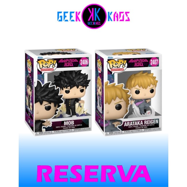2-PACK - FUNKO POP! MOB PSYCHO 100 - MOB 2406, ARATAKA REIGEN 2407