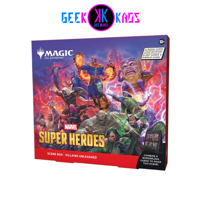 MAGIC: THE GATHERING - SUPER HEROES - SCENE BOX DISPLAY - VILLAINS UNLEASHED - INGLES