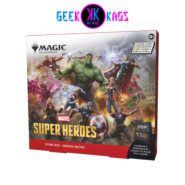 MAGIC: THE GATHERING - SUPER HEROES - SCENE BOX DISPLAY - HEROES UNITED - INGLES