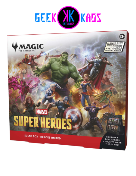 MAGIC: THE GATHERING - SUPER HEROES - SCENE BOX DISPLAY - HEROES UNITED - INGLES