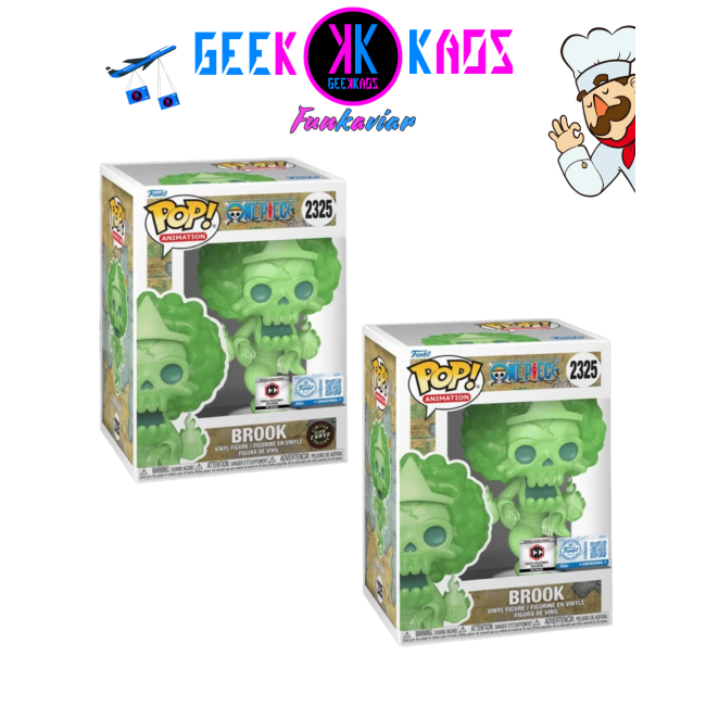 FUNKO POP! - ONE PIECE - BROOK 2325 BUNDLE (CHALICE PRE-RELEASE STICKER)