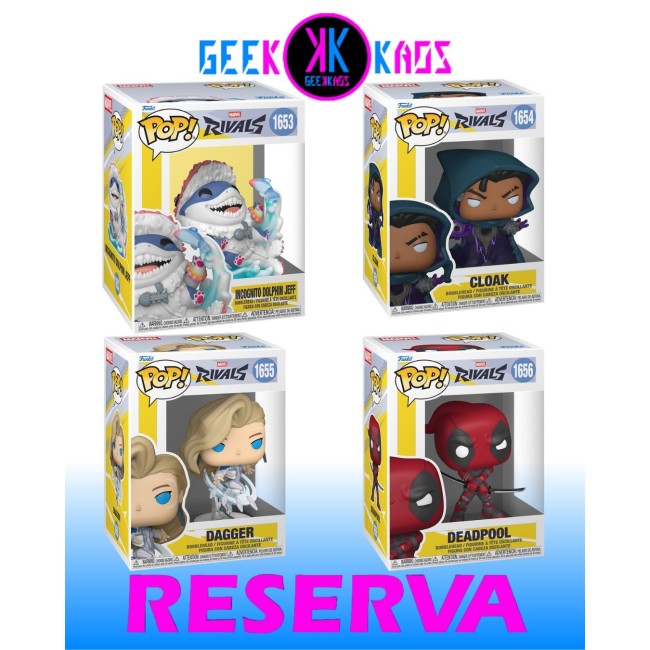 4-PACK - FUNKO POP! RIVALS - INCOGNITO DOLPHIN JEFF 1653, CLOAK 1654, DAGGER 1655, DEADPOOL 1656