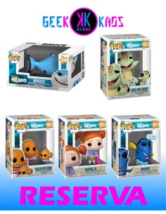 5-PACK - FUNKO POP! FINDING NEMO - CRUSH WITH SQUIRT 1813, MARLIN WITH NEMO 1814, DARLA 1815, BRUSH 1816, DORY 1817