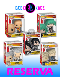 5-PACK - FUNKO POP! ONE PUNCH MAN - SAITAMA 2526, GENOS 2527, TERRIBLE TORNADO 2528, GAROU 2529, SPEED-O 2530