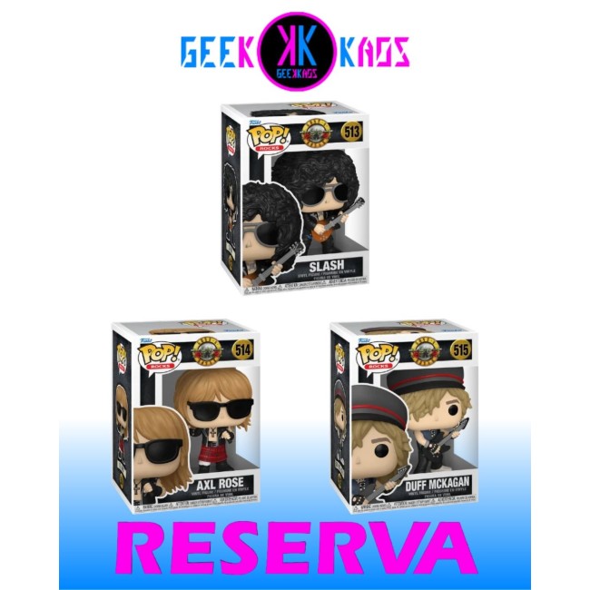 3-PACK - FUNKO POP! GUNS N ROSES - SLASH 513, AXL ROSE 514, DUFF MACKAGAN 515