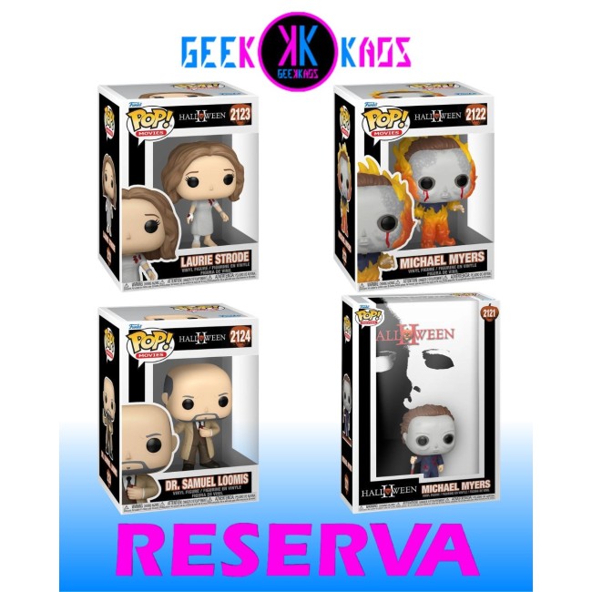 4-PACK - FUNKO POP! HALLOWEEN II - MICHAEL MYERS 2121, MICHAEL MYERS 2122, LAURIE STRODE 2123, DR. SAMUEL LOOMIS 2124