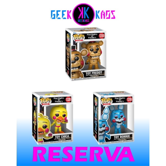 3-PACK - FUNKO POP! FIVE NIGHTS AT FREDDY´S - TOY FREDDY 1318, TOY BONNIE 1319, TOY CHICA 1320
