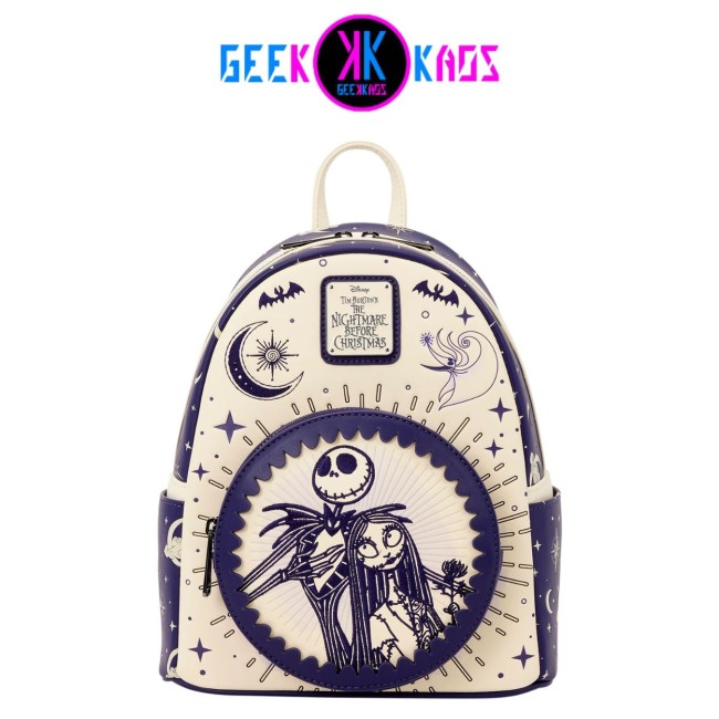 MINI MOCHILA - NIGHTMARE BEFORE CHRISTMAS - JACK SKELLINGTON & SALLY "NIGHT SKY" - LOUNGEFLY