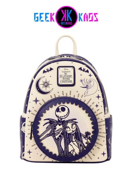 MINI MOCHILA - NIGHTMARE BEFORE CHRISTMAS - JACK SKELLINGTON & SALLY "NIGHT SKY" - LOUNGEFLY