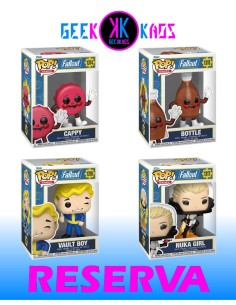 4-PACK - FUNKO POP! - FALLOUT - CAPPY 1314, BOTTLE 1315, VAULT BOY 1316, NUKA GIRL 1317