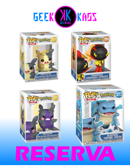 4-PACK - FUNKO POP! -POKEMON - ARMAROUGE 1269, MORPEKO 1271, MORPEKO 1272, BLASTOISE 1273