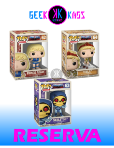 3-PACK - MASTERS OF THE UNIVERSE- PRINCE ADAM 62, SKELETOR 63, TEELA 64