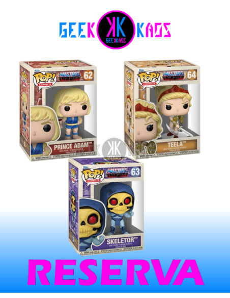3-PACK - MASTERS OF THE UNIVERSE- PRINCE ADAM 62, SKELETOR 63, TEELA 64