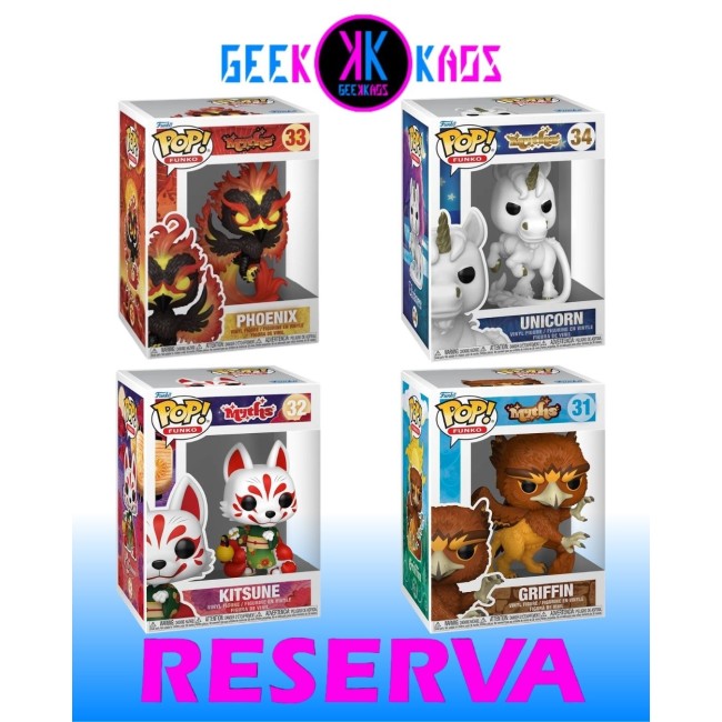 4-PACK - FUNKO POP! MYTHS - GRIFFIN 31, KITSUNE 32, PHOENIX 33, UNICORN 34