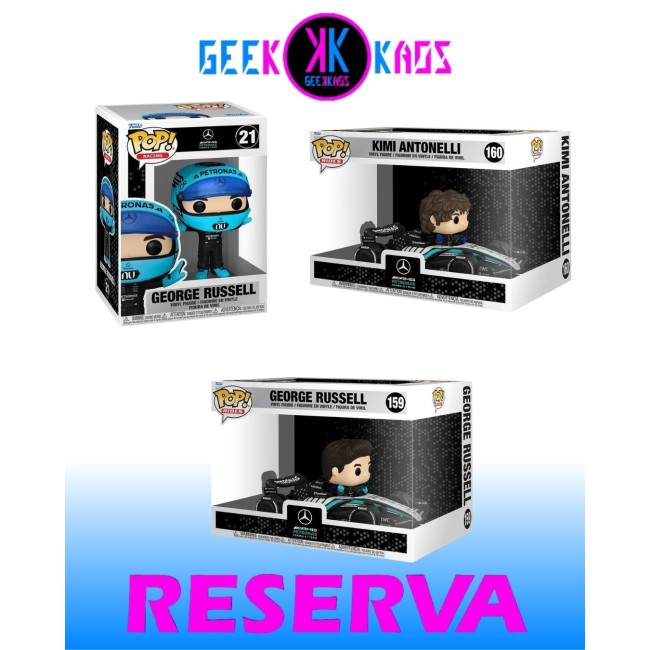 3-PACK -  FUNKO POP! - MERCEDES - GEORGE RUSSELL 21, GEORGE RUSSELL 159, KIMI ANTONELLI 160