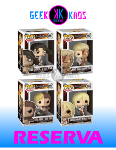 4-PACK - FUNKO POP! ATTACK ON TITAN - EREN JAEGER 2251, REINER BRAUN 2252, ZEKE JAEGER 2253, ANNIE LEONHART 2254