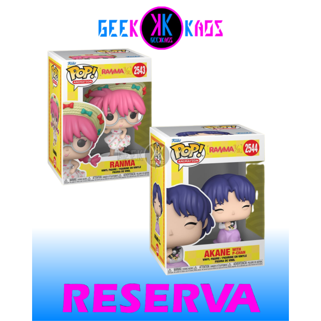 2-PACK - FUNKO POP! RANMA- RANMA 2543, AKANE WITH P-CHAN 2544